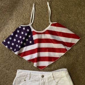 American Flag Crop Top